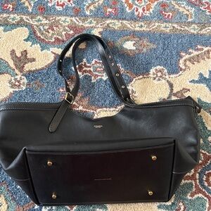 Coach Black Leather Tote with Gold-Tone Accents (gramercy)